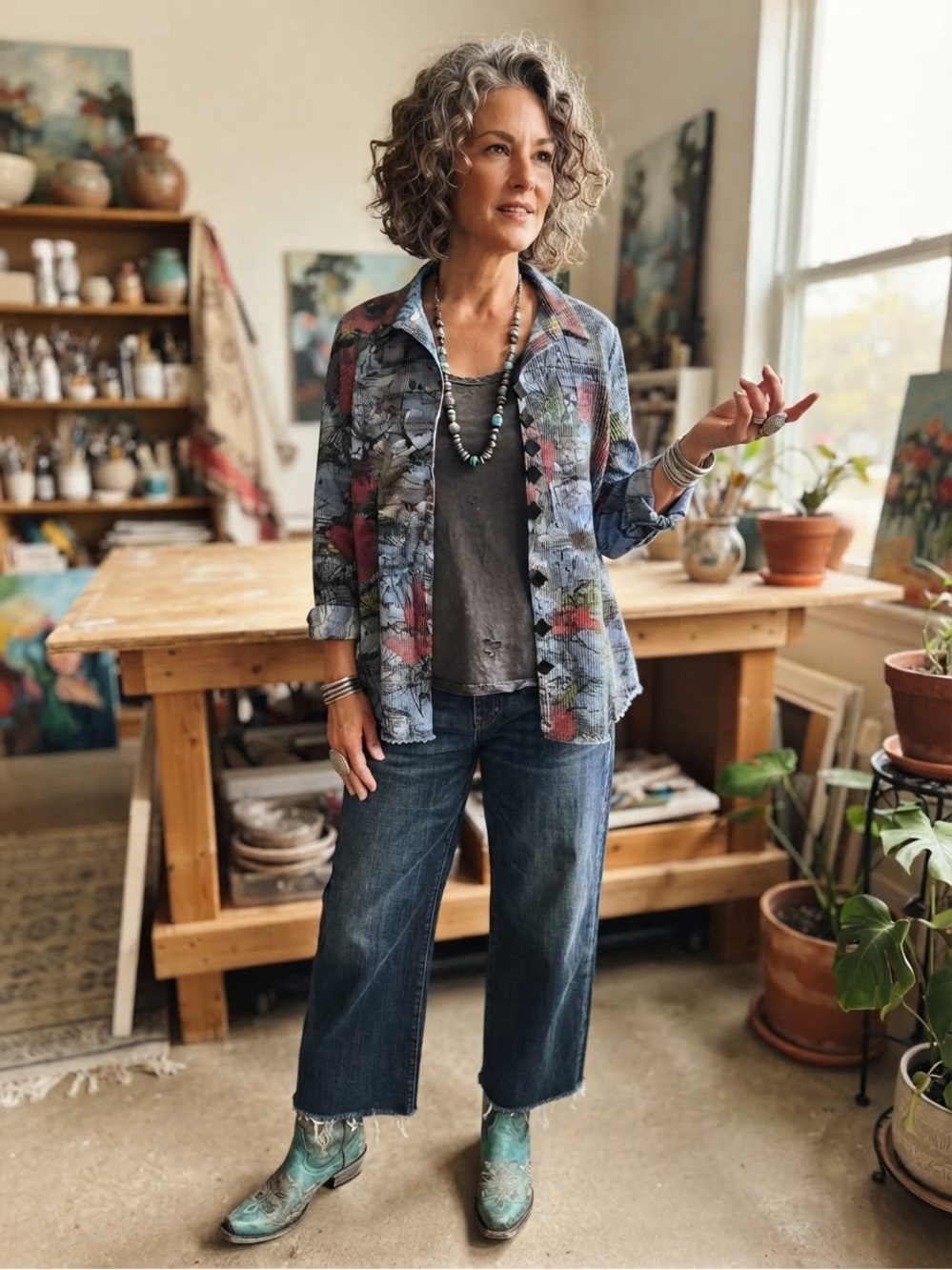 Et’Lois Artistic button down shirt size XL